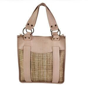 Authentic Chloe Straw & Leather Tote Bag